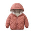 Children's cotton-padded jacket with velvet warm coat diamond-shaped lattice